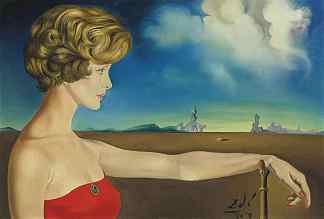 风景中的年轻女子 Jeune Femme Dans Un Paysage (1959)，萨尔瓦多·达利