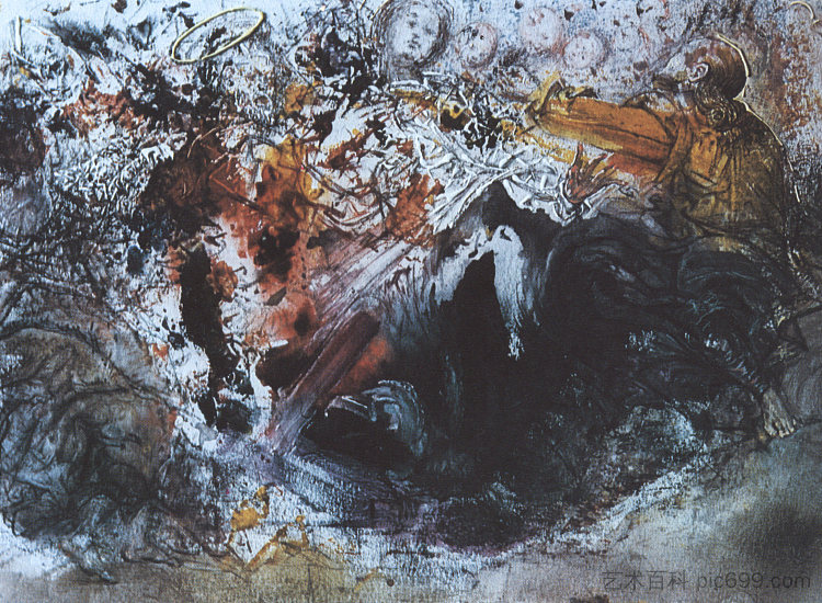 圣萨尔瓦多和安东尼奥·高迪争夺圣母王冠 San Salvador and Antonio Gaudi Fighting for the Crown of the Virgin (1960),萨尔瓦多·达利