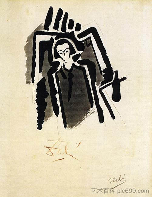 自我性状 Self-Potrait (1923)，萨尔瓦多·达利