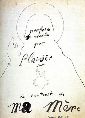 有时我高兴地吐在我母亲的肖像上（圣心） Sometimes I Spit with Pleasure on the Portrait of my Mother (The Sacred Heart) (1929)，萨尔瓦多·达利