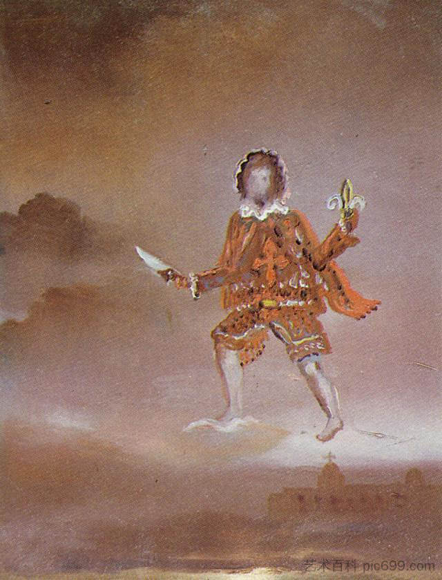 西班牙贵族，背心上有布拉班特十字勋章 Spanish Nobleman with a Cross of Brabant on His Jerkin (1981)，萨尔瓦多·达利