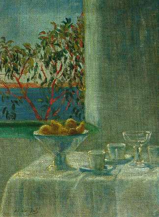 《窗边的静物 Still Life by a Window (c.1920)，萨尔瓦多·达利