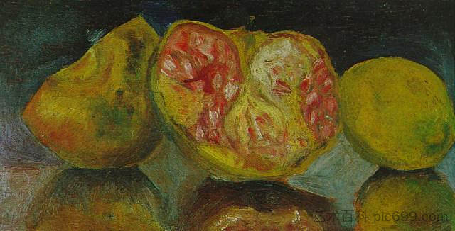 仍然生活。石榴 Still Life. Pomegranates (c.1919)，萨尔瓦多·达利