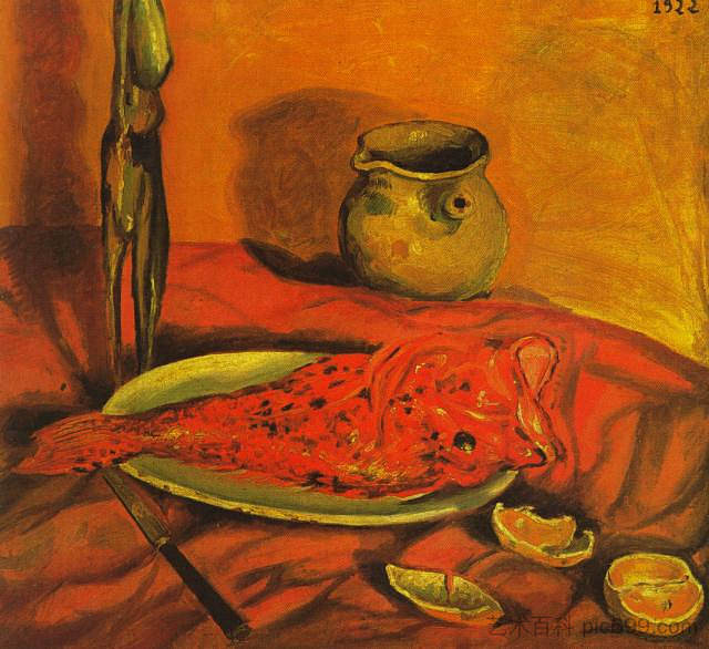 静物(章鱼和天蝎座) Still Life (Pulpo y scorpa) (1922),萨尔瓦多·达利