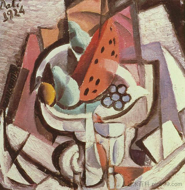 静物画。西瓜 Still Life. Watermelon (1924)，萨尔瓦多·达利