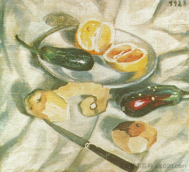 《茄子静物 Still Life with Aubergines (1922),萨尔瓦多·达利