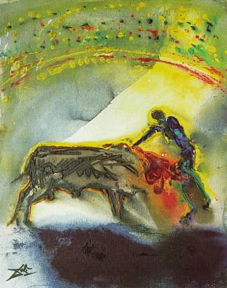 Tauromachia I – The Torero, The Kill(斗牛的第三轮也是最后一轮) Tauromachia I – The Torero, the Kill (third and final round of the bullfight) (1968)，萨尔瓦多·达利