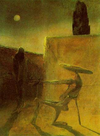 维米尔·范代尔夫特的幽灵 The Ghost of Vermeer Van Delft (c.1934)，萨尔瓦多·达利