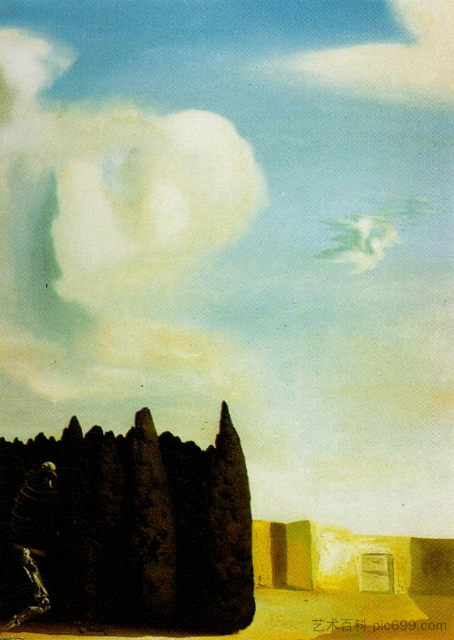 死亡岛 - 中心,部分 The Isle of the Dead - Centre, Section (1934),萨尔瓦多·达利