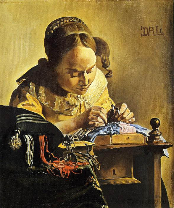 蕾丝匠(源自维米尔) The Lacemaker (after Vermeer) (1954 - 1955)，萨尔瓦多·达利