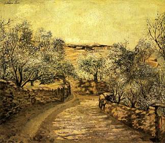通往利加特港的小巷，俯瞰克列斯角 The Lane to Port Lligat with View of Cap Creus (c.1921)，萨尔瓦多·达利