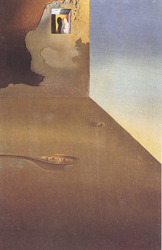 幻觉的相遇和被捕的时刻 – 用勺子呈现的煎鸡蛋 The Meeting of the Illusion and the Arrested Moment – Fried Eggs Presented in a Spoon (1932)，萨尔瓦多·达利
