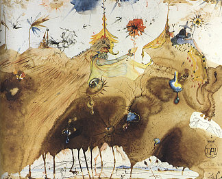 行进中的克鲁角山脉 The Mountains of Cape Creus on the March (1967)，萨尔瓦多·达利