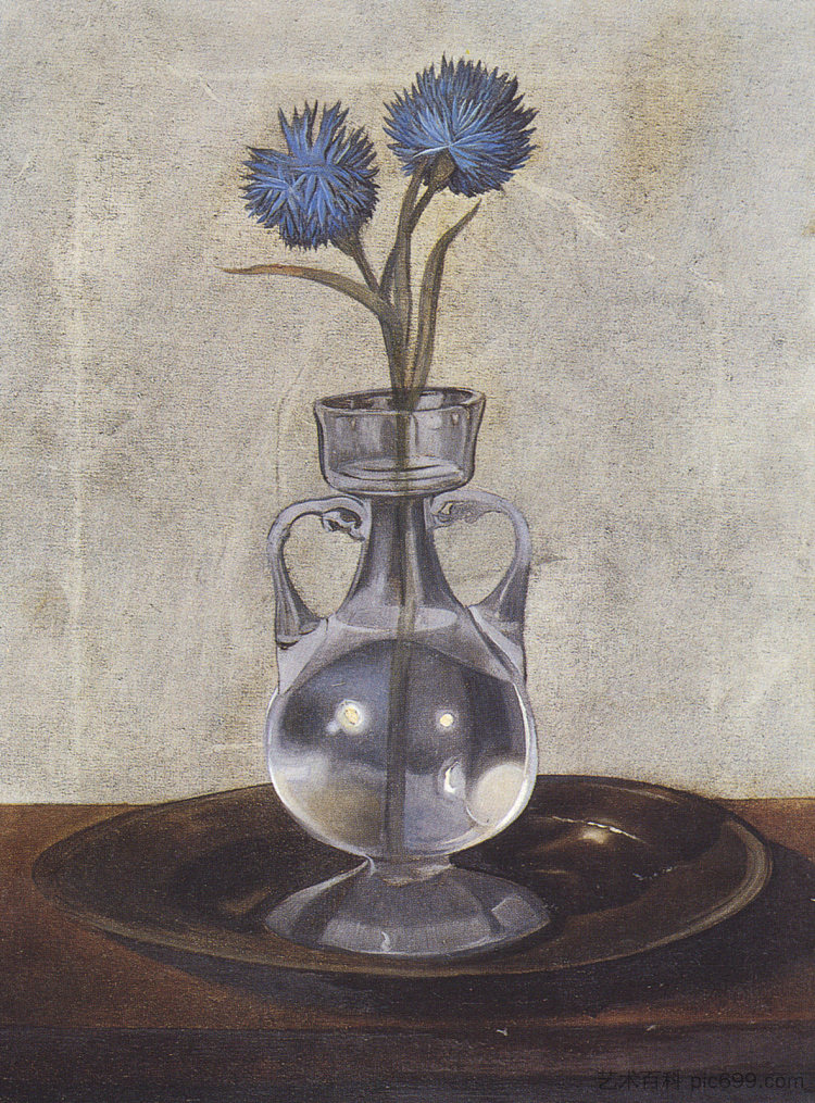 矢车菊的花瓶 The Vase of Cornflowers (1959)，萨尔瓦多·达利