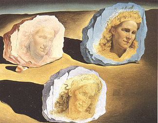 嘎拉面容的三个幻影 Three Apparitions of the Visage of Gala (1945)，萨尔瓦多·达利