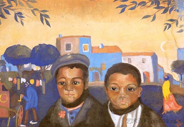 两个吉普赛小伙子 Two Gypsy Lads (1920 - 1921),萨尔瓦多·达利
