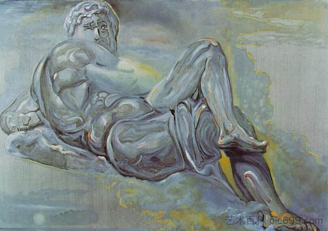 无题(取自米开朗基罗的《白昼》) Untitled (After 'The Day' by Michelangelo) (1982)，萨尔瓦多·达利