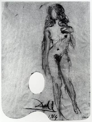 无标题的。调色板上的女性裸体 Untitled. Female Nude on a Palette (1964)，萨尔瓦多·达利