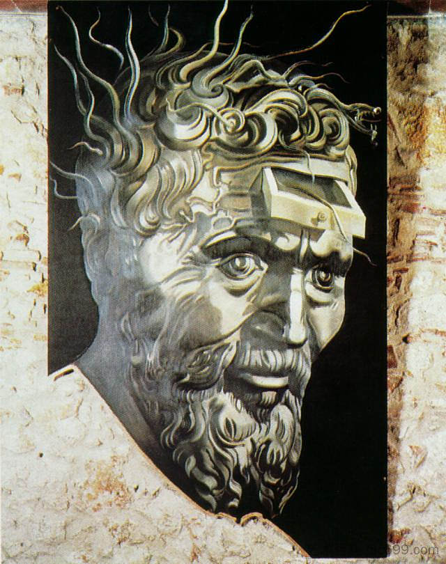 无题(米开朗基罗带抽屉的头像) Untitled (Michelangelo Head with Drawers) (1970),萨尔瓦多·达利