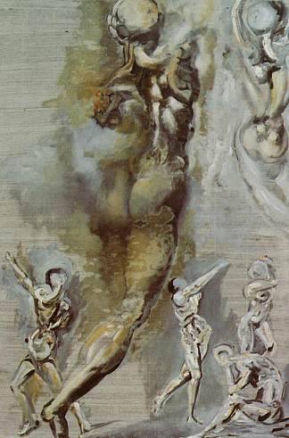 无题-米开朗基罗的裸体人物 Untitled – Nude Figures after Michelangelo (1982)，萨尔瓦多·达利