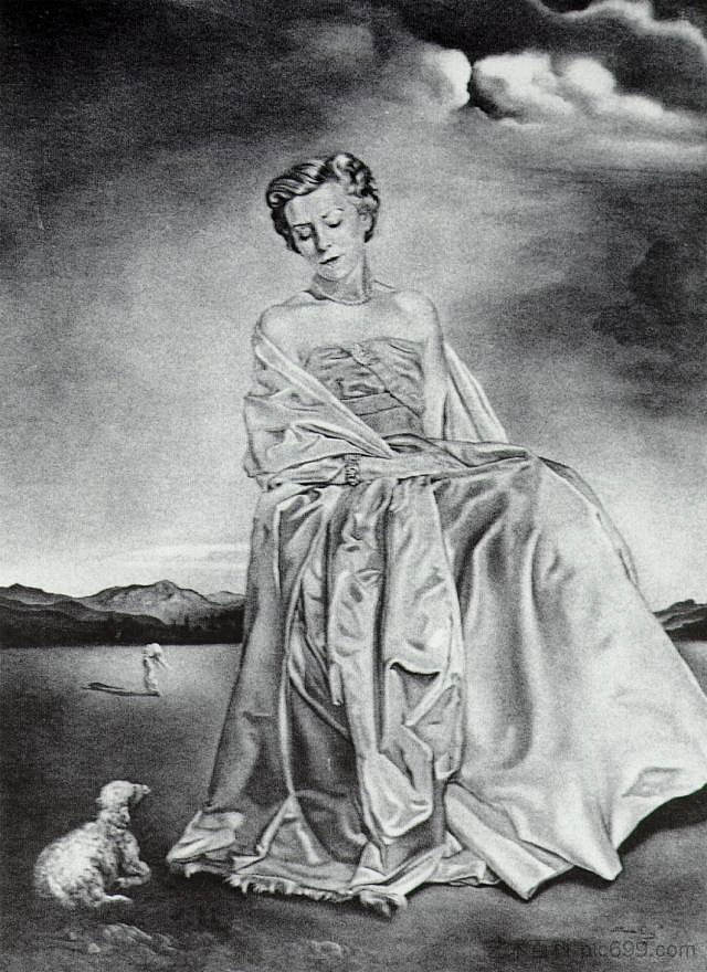 无题 - 一个女人的肖像 Untitled - Portrait of a Woman (1945),萨尔瓦多·达利