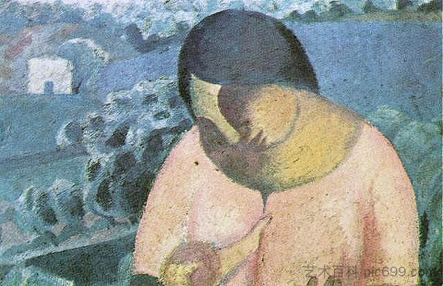 照顾儿子的女人 Woman Nursing Her Son (1923),萨尔瓦多·达利