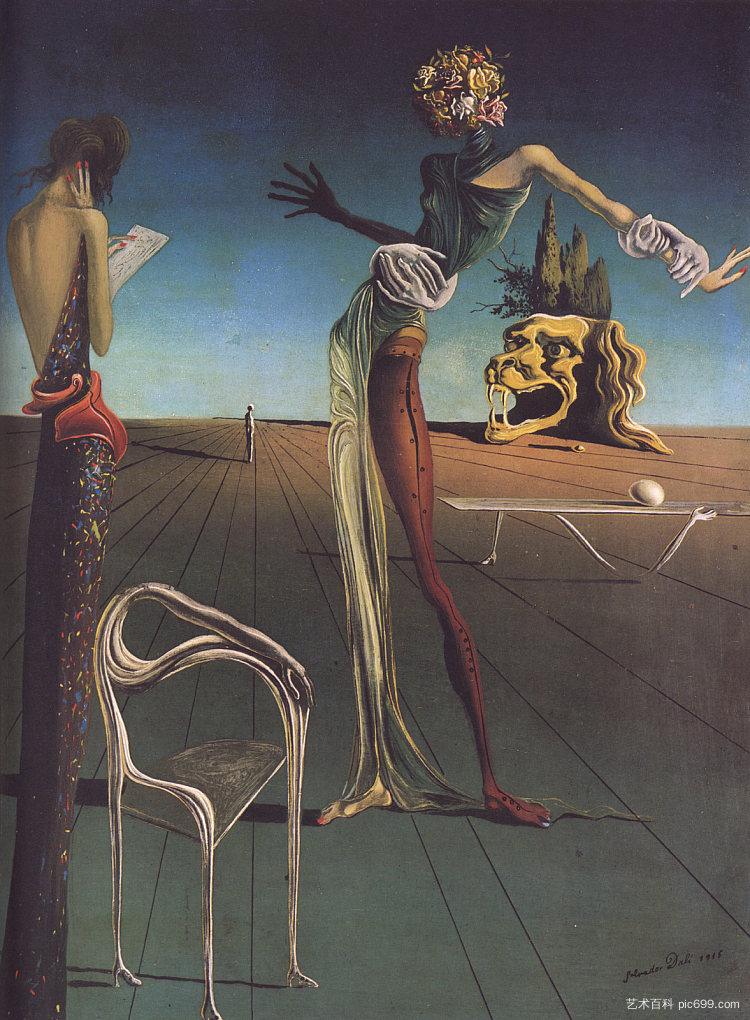 玫瑰头的女人 Woman with a Head of Roses (1935)，萨尔瓦多·达利