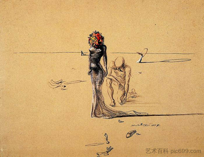花头女人 Woman with Flower Head (1937),萨尔瓦多·达利
