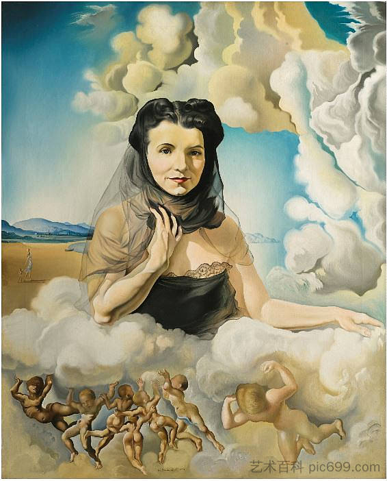 奥尔蒂斯·德·利纳雷斯夫人的肖像 Portrait of Mrs. Ortiz De Linares (1942),萨尔瓦多·达利