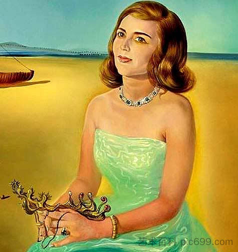 《斯伦贝谢夫人肖像》,1963年 Portrait De Madame Schlumberger, 1963 65 (1963 - 1965),萨尔瓦多·达利