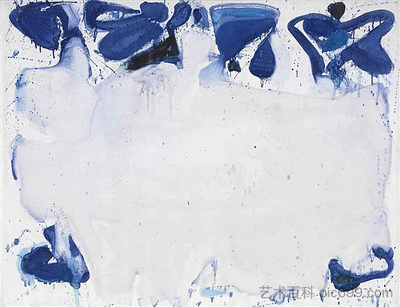 蓝色和白色的构图 Composition in Blue and White (1960)，山姆·弗朗西斯