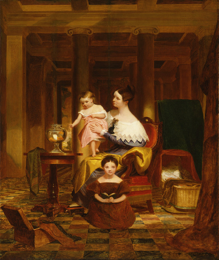 The Goldfish Bowl （Mrs. Richard Cary Morse and Family） The Goldfish Bowl (Mrs. Richard Cary Morse and Family) (c.1835)，塞缪尔·莫尔斯