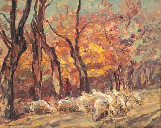 羊群景观 Peisaj cu turmă de oi (1940)，塞缪尔·穆茨纳