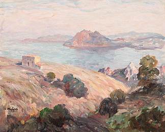 科西嘉岛（阿雅克肖）的风景 Landscape from Corsica (Ajaccio) (1929)，塞缪尔·穆茨纳
