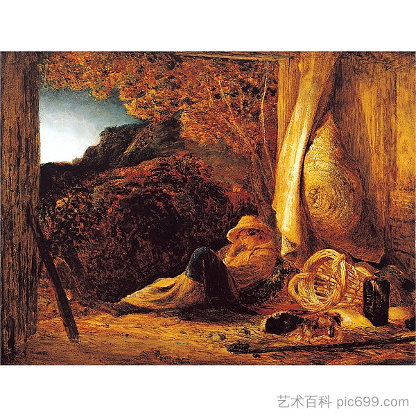 沉睡的牧羊人 The Sleeping Shepherd (1830)，塞缪尔·帕默