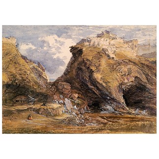 廷塔杰尔景观 View at Tintagel (1848)，塞缪尔·帕默