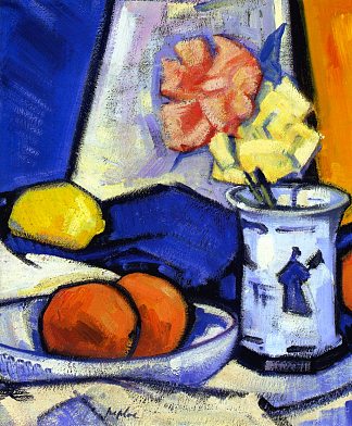 玫瑰、橙子和柠檬的静物 A Still Life of Roses, Oranges and Lemon (1916)，塞缪尔·佩普卢