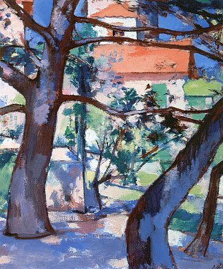 景观， 卡西斯， 法国 Landscape, Cassis, France (1924)，塞缪尔·佩普卢