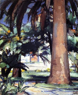 棕榈树，昂蒂布 Palm Trees, Antibes (1928)，塞缪尔·佩普卢