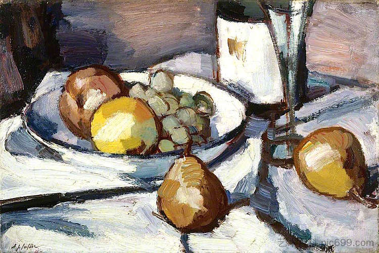 梨和葡萄静物 Still Life with Pears and Grapes，塞缪尔·佩普卢