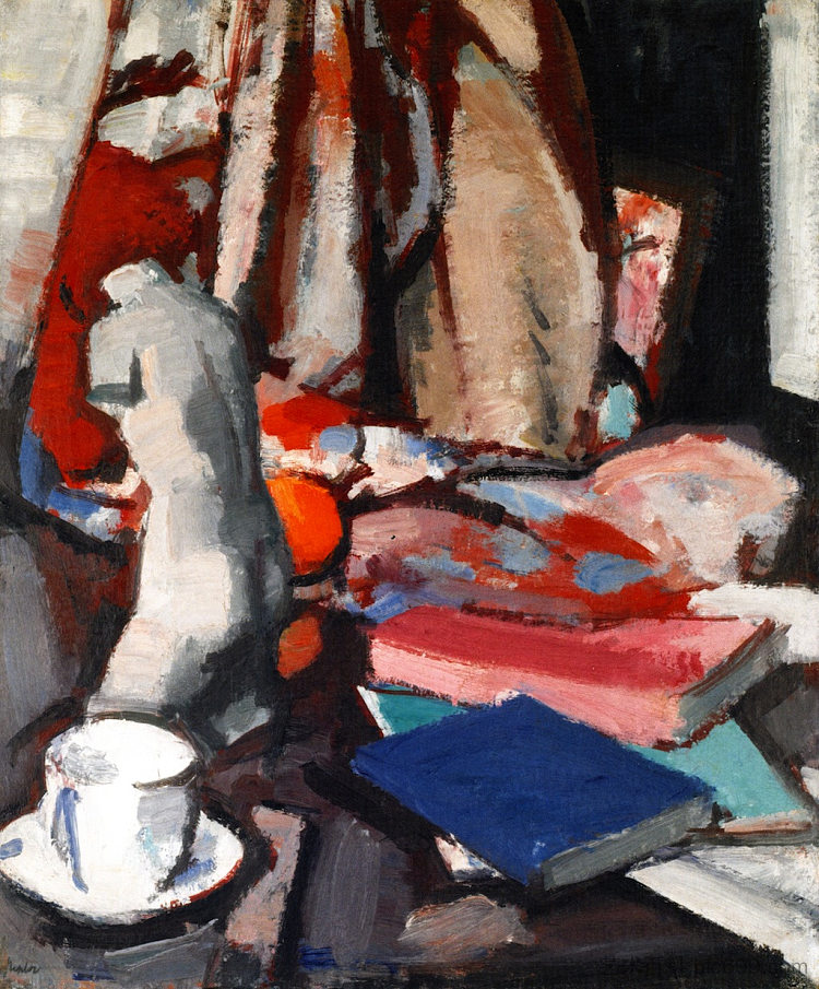 静物与小雕像和书籍 Still Life with Statuette and Books (1923)，塞缪尔·佩普卢