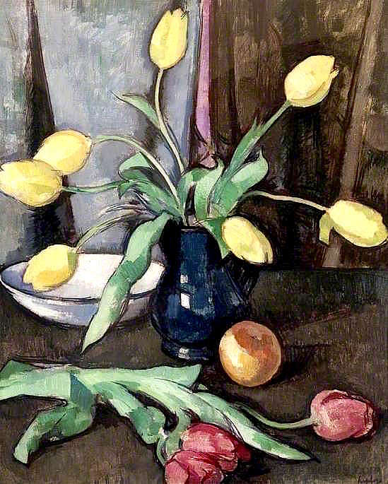 郁金香静物 Still Life with Tulips (1930)，塞缪尔·佩普卢