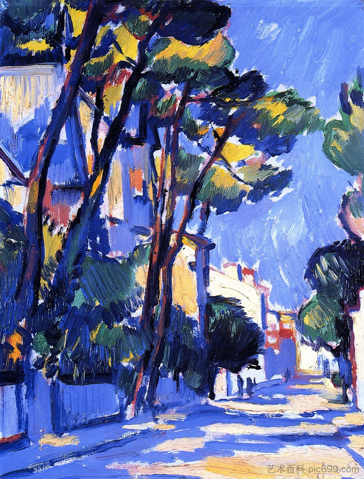 街景， 法国 Street Scene, France (1910)，塞缪尔·佩普卢