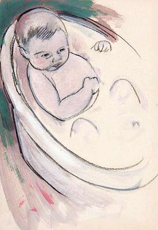 婴儿洗澡的研究 Study of a Baby in a Bath (1910)，塞缪尔·佩普卢