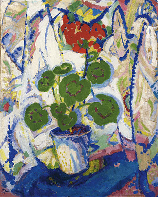 静物与鲜花 Still Life with Flowers (1916)，莫米施瓦茨