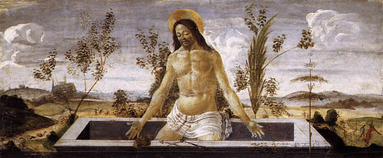 坟墓中的基督 Christ in the Sepulchre (c.1488)，山德罗·波提切利