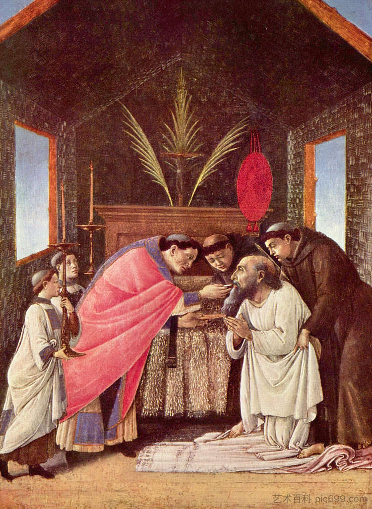 圣杰罗姆最后的圣餐 Last Communion of St Jerome (c.1495)，山德罗·波提切利