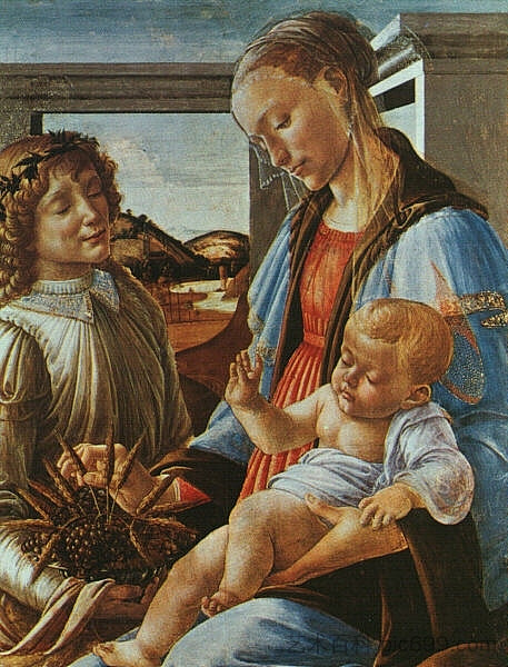 麦当娜和孩子与天使 Madonna and Child with an Angel (1470)，山德罗·波提切利