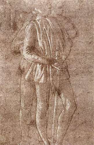 对两个站立人物的研究 Study of two standing figures (c.1475)，山德罗·波提切利