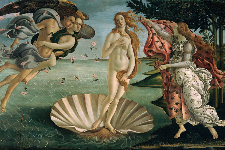 维纳斯的诞生 The Birth of Venus (1483 - 1485)，山德罗·波提切利